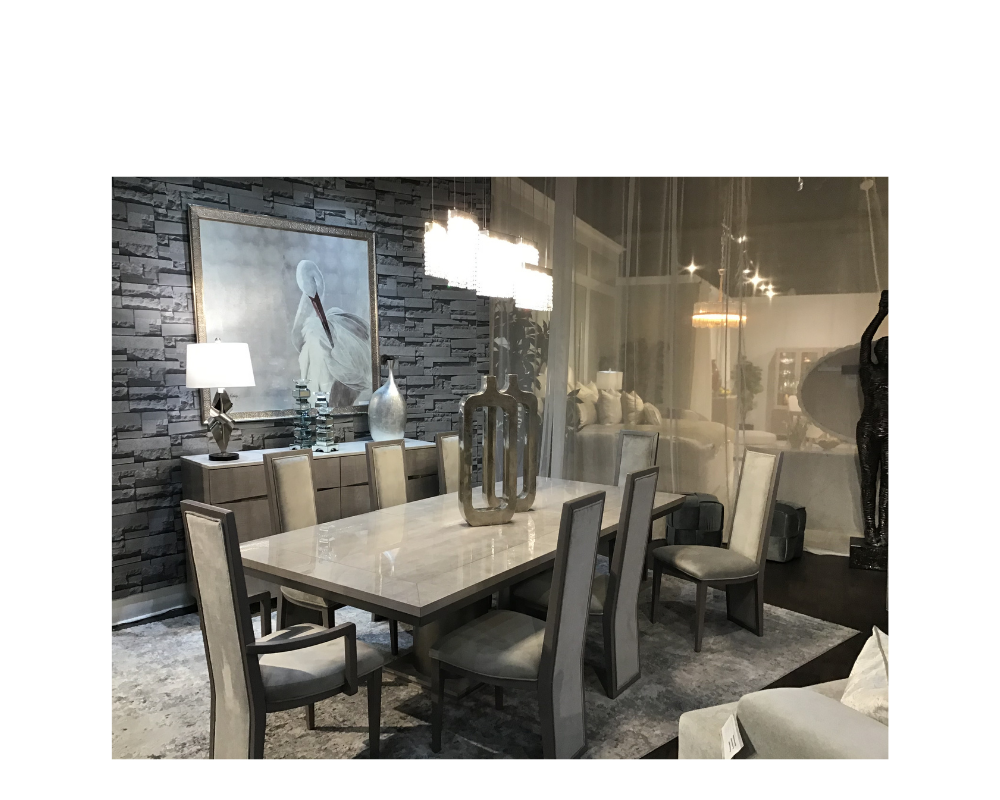 AICO expanded its well-received Marin collection, part of the Michael Amini x Kathy Ireland Home Designs line, into dining room with goods coming from its Vietnam factory available by early fall. amini.com