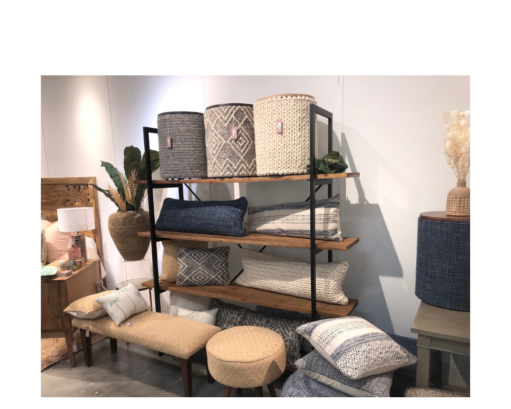 Anaya Home, which showed for the first time at High Point Market this year, introduced it's new Handwoven collection of textiles, as well as the new storage bins shown here. anayahome.com